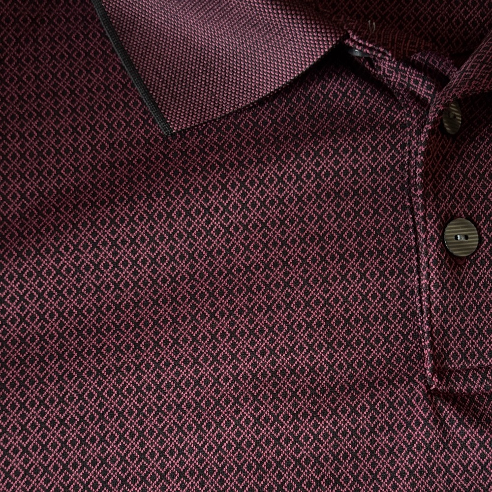 Haggar Men’s Burgundy Short Sleeve Polo Shirt size Large - Picture 5 of 5